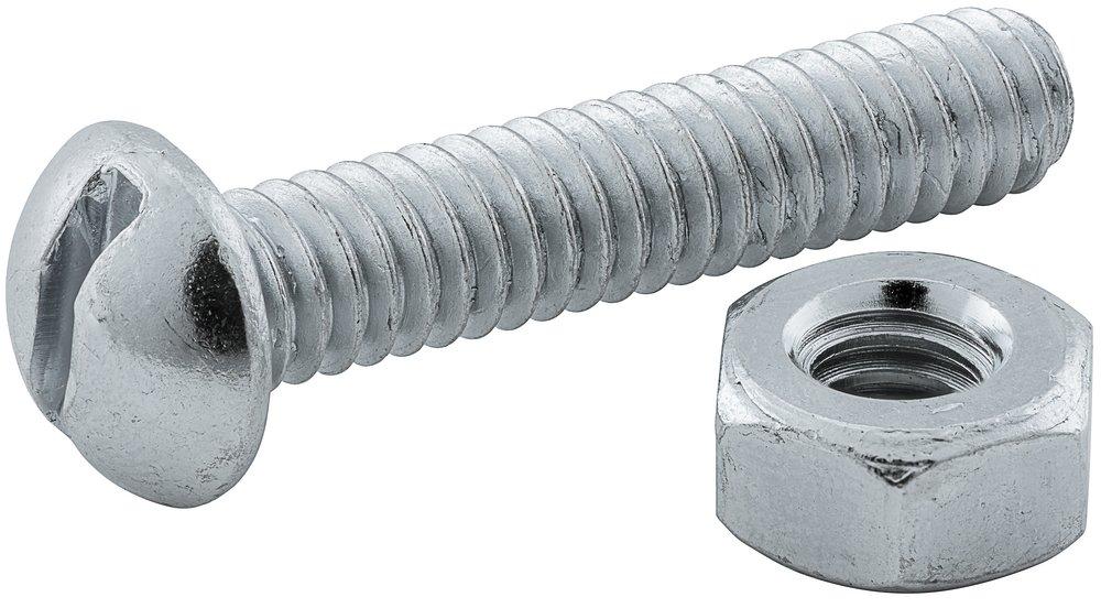 FNW® Carbon Steel Round Head Stove Bolt with Nut (Pack of 25) 