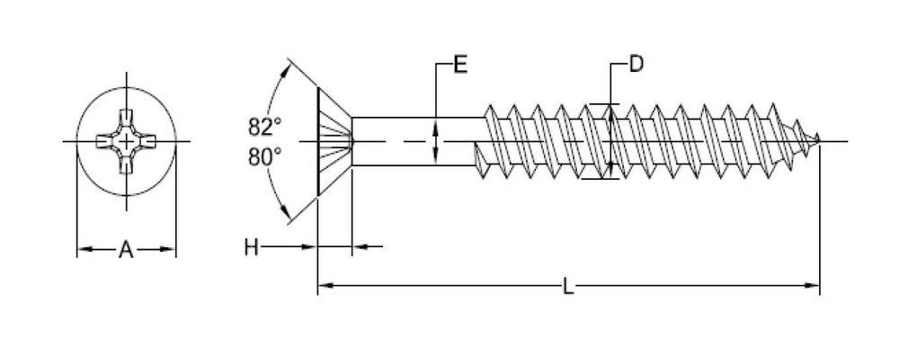 FNW® Carbon Steel Flat Head Wood Screw (Pack of 50) 