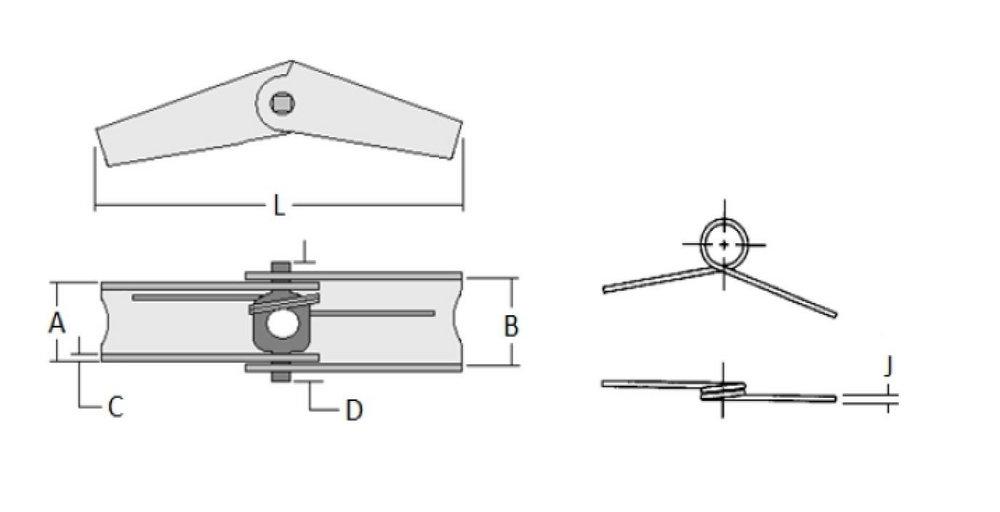 FNW&reg; Carbon Steel Toggle Bolt Wing (Pack of 25) 