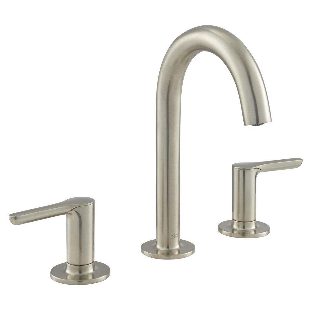 American Standard Brushed Nickel Two Handle Widespread Bathroom Sink Faucet with Metal Pop-Up Drain 