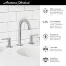 American Standard Brushed Nickel Two Handle Widespread Bathroom Sink Faucet with Metal Pop-Up Drain 