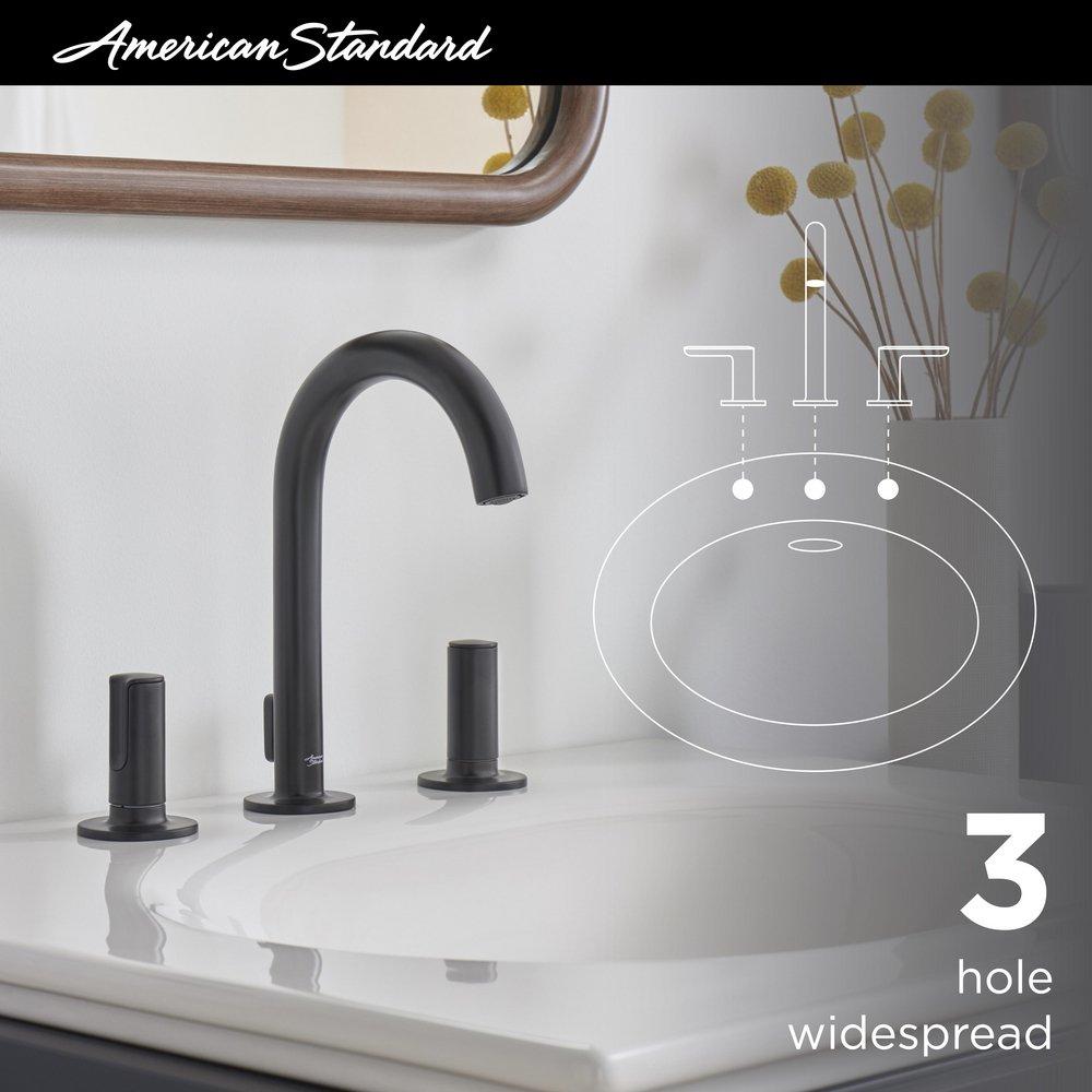 American Standard Brushed Nickel Two Handle Widespread Bathroom Sink Faucet with Metal Pop-Up Drain 