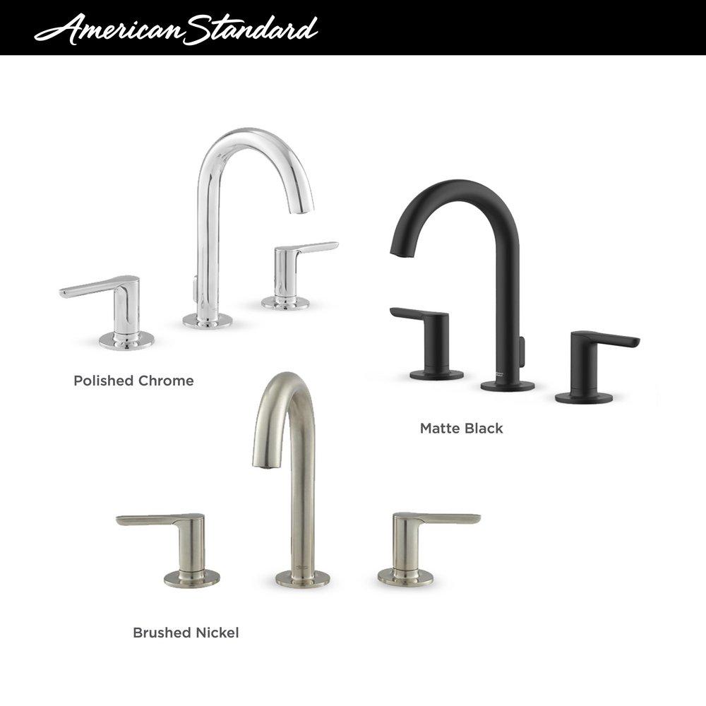 American Standard Brushed Nickel Two Handle Widespread Bathroom Sink Faucet with Metal Pop-Up Drain 