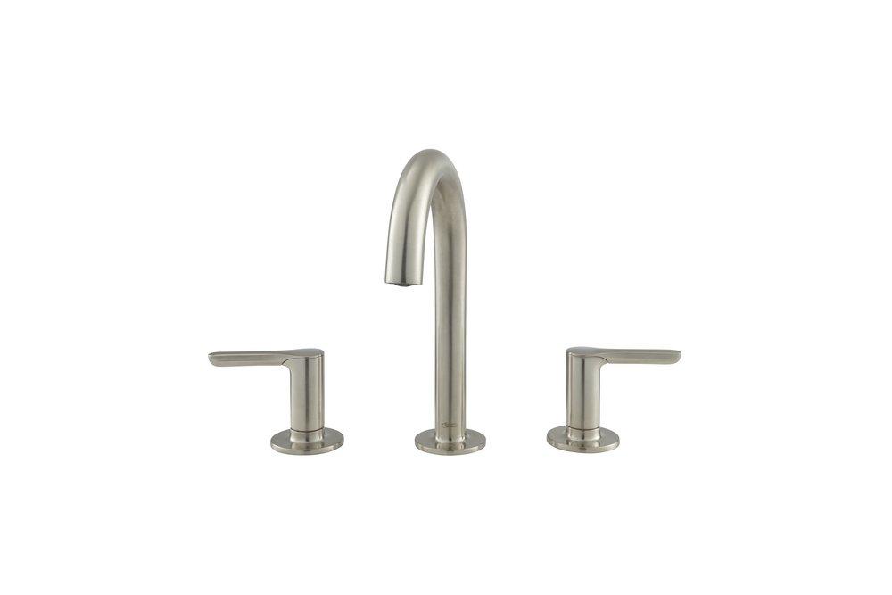 American Standard Brushed Nickel Two Handle Widespread Bathroom Sink Faucet with Metal Pop-Up Drain 