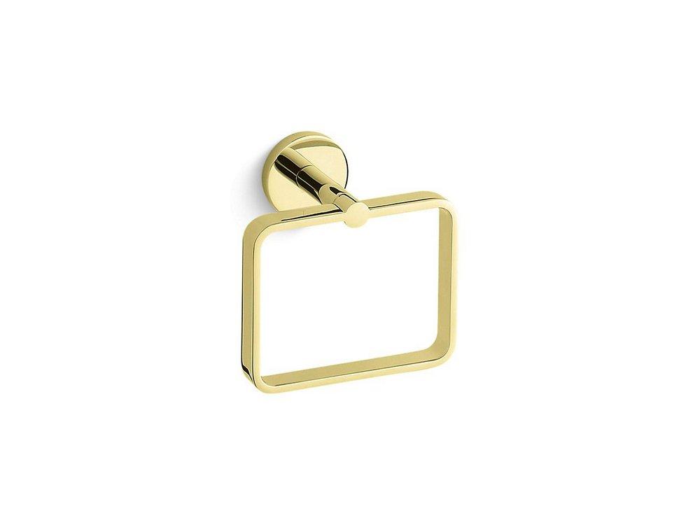 Kallista Unlacquered Brass Rectangular Closed Towel Ring 