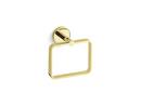 Rectangular Closed Towel Ring in Unlacquered Brass