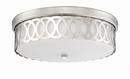 60W 3-Light Flush Mount Ceiling Fixture in Polished Nickel