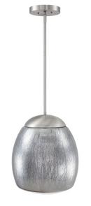 14 in. 15W LED Pendant with Rain Glass in Brushed Nickel