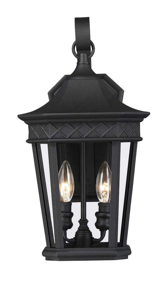 Signature Hardware Black 16-5/8 in. 60W 2-Light Outdoor Wall Sconce 