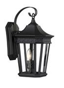 Signature Hardware Black 16-5/8 in. 60W 2-Light Outdoor Wall Sconce 