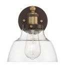 8-7/8 in. 100W 1-Light Bath Light in Oil Rubbed Bronze with Antique Brass