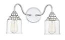 9-1/8 in. 100W 2-Light Bath Light in Polished Chrome