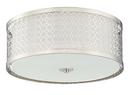 100W 3-Light Flush Mount Ceiling Fixture in Polished Nickel