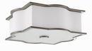 60W 3-Light Fabric Flush Mount Ceiling Fixture in Antique Pewter