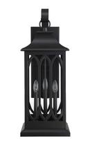 33-1/2 in. 60W 3-Light Outdoor Wall Sconce in Smooth Bronze