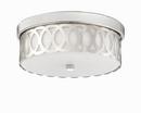 60W 1-Light Flush Mount Ceiling Fixture in Polished Nickel