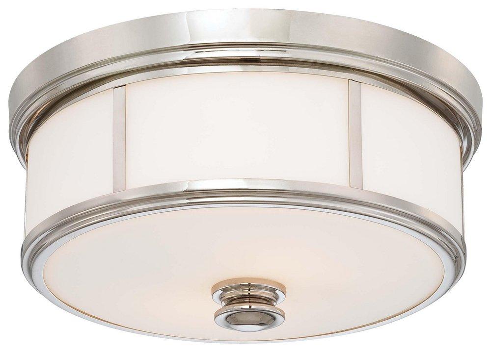 Minka Lavery Polished Nickel 3-Light Medium E-26 Flush Mount Ceiling Fixture in Brushed Nickel 