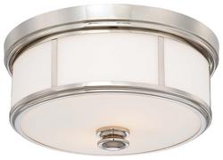 16 in. Flush Mount Ceiling Fixture in Polished Nickel