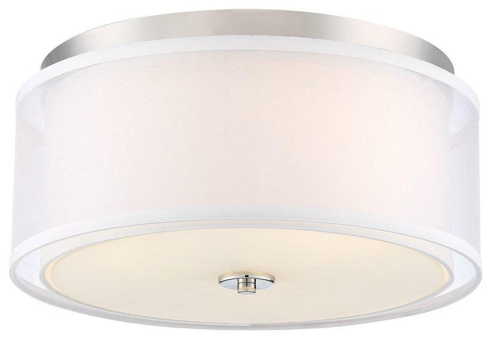 Minka Lavery Polished Nickel 16 in. 60W 3-Light Medium E-26 Incandescent Flush Mount Ceiling Fixture 