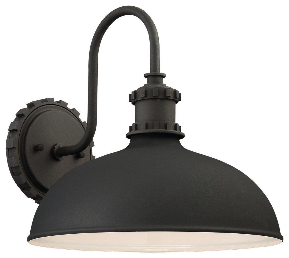 Minka Black 100W 1-Light Medium E-26 Incandescent Outdoor Wall Sconce 