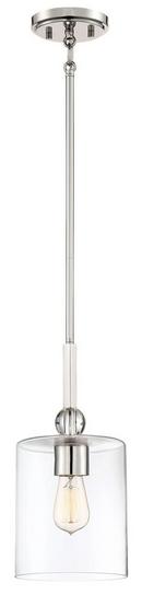 Minka Lavery Polished Nickel 60W 1-Light ST58 Medium E-26 LED Mini Pendant with Clear Glass 