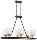 100W 5-Light Medium E-26 Incandescent Pendant in Painted Bronze with Natural Brushed Brass