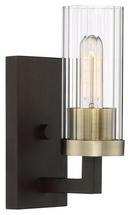 60W 1-Light Medium E-26 Incandescent Vanity Fixture in Aged Kinston Bronze with Brushed Brass