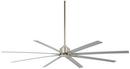 Minka Aire Brushed Nickel Wet 41W 8-Blade Ceiling Fan with 84 in. Blade Span 
