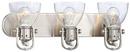 100W 3-Light Bath Light with Clear Seeded Glass in Brushed Nickel