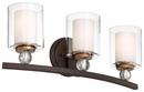 Minka Lavery Painted Bronze/Natural Brushed Brass 60W 3-Light Medium E-26 Incandescent Vanity Fixture 