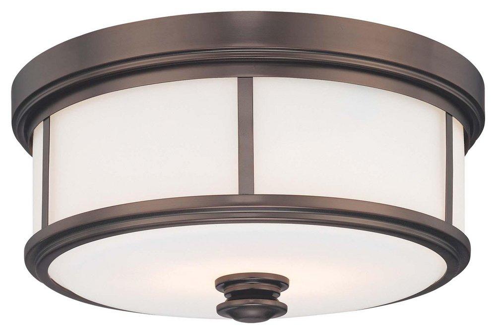 Minka Lavery Harvard Court Bronze 16 in. Flush Mount Ceiling Fixture 