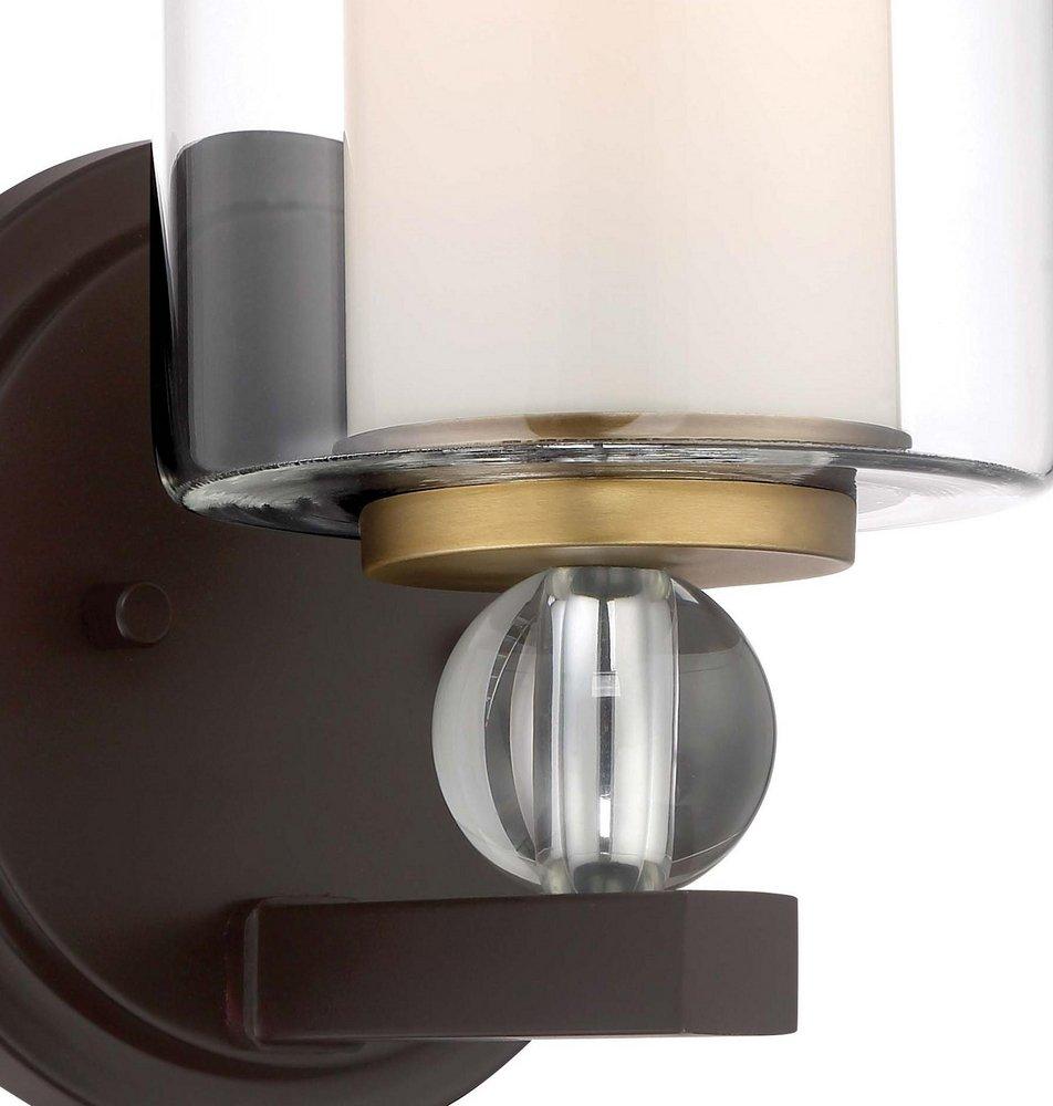 Minka Lavery Painted Bronze/Natural Brushed Brass 100W 1-Light Medium Vanity Fixture 