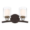 Minka Lavery Painted Bronze/Natural Brushed Brass 100W 2-Light Medium Vanity Fixture 