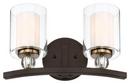 Minka Lavery Painted Bronze/Natural Brushed Brass 100W 2-Light Medium Vanity Fixture 