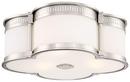 16-1/4 in. 180W 3-Light Medium E-26 Flush Mount Ceiling Fixture with Etched White Glass in Polished Nickel