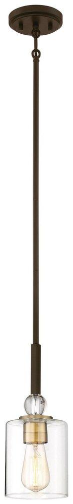 Minka Lavery Painted Bronze/Natural Brushed Brass 60W 1-Light Candelabra E-12 ST58 Incandescent Mini-Pendant 