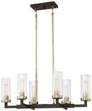 60W 6-Light Medium E-26 Incandescent Island Light in Aged Kinston Bronze with Brushed Brass