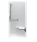 38 x 38 in. Shower Unit with Left Seat and Grab Bar in White