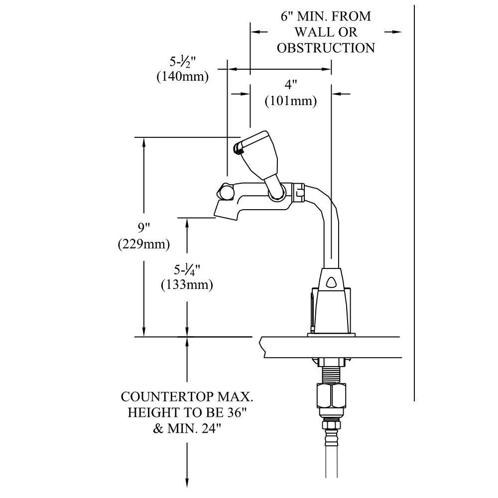 Speakman Polished Chrome 9-1/2 in. Counter Mount Eyewash Faucet with Thermostatic Mixing Valve and Manual Override 