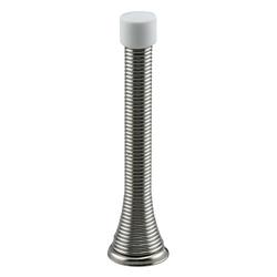 4 in. Steel Rubber Spring Door Stop in Satin Chrome (Pack of 5)