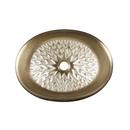 OVAL UNDERMOUNT OR DROP-IN BATH COPPER BATH SINK WITH PAVONE TEXTURE AND OUR ANTIQUE STAIN GOLD FINISH 
