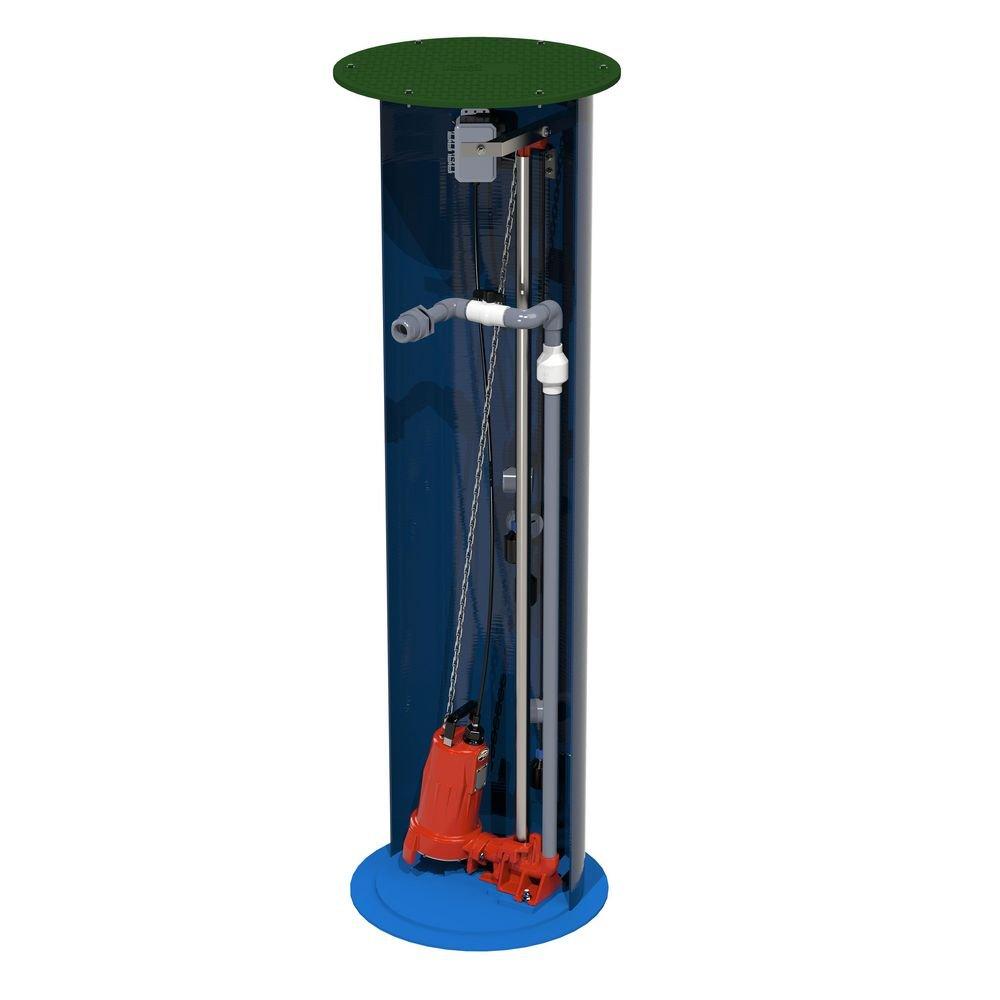 24X96  LSG202 50 GPM Grinder Package with 2HP Cast Iron Omnivore Grinder Pump with 1-1/4" NPT Discharge 
