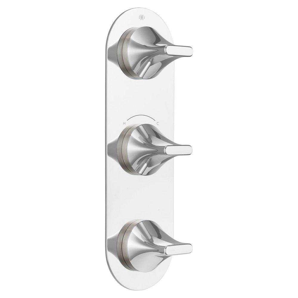 DXV Polished Chrome Triple-Handle Thermostatic Valve Trim 