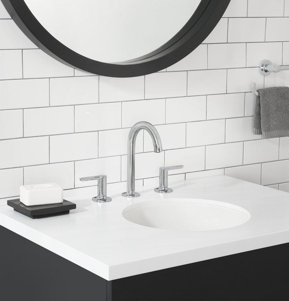 American Standard Polished Chrome Two Handle Widespread Bathroom Sink Faucet with Metal Pop-Up Drain 