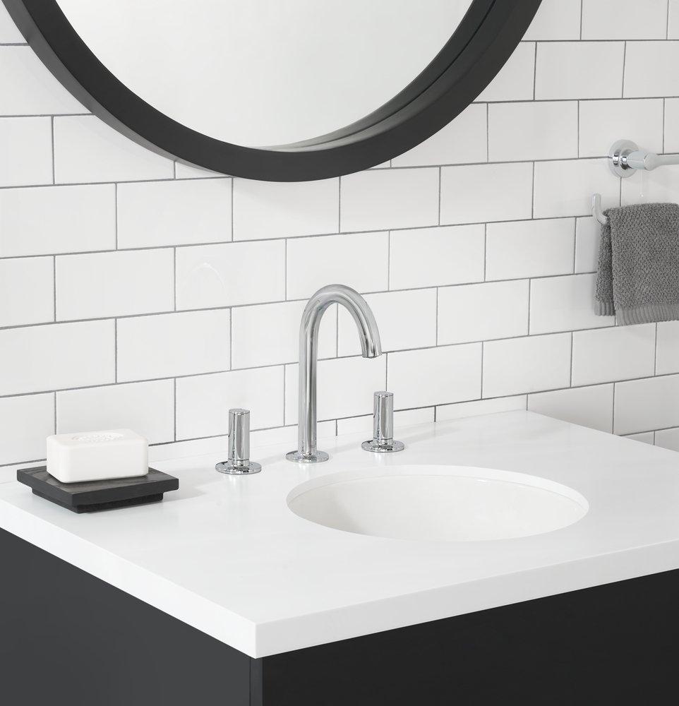 American Standard Polished Chrome 1.2 gpm 3-Hole Deck Mount Widespread Bathroom Faucet with Double Knob Handle 