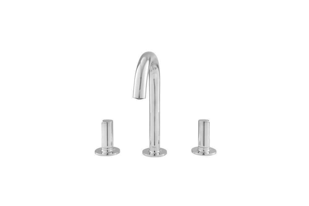American Standard Polished Chrome 1.2 gpm 3-Hole Deck Mount Widespread Bathroom Faucet with Double Knob Handle 