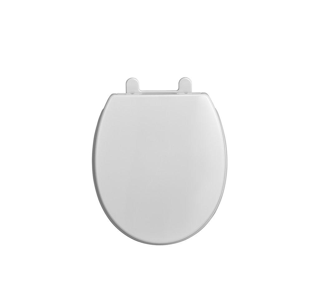 American Standard White Round Closed Front with Cover Toilet Seat 