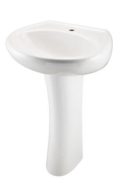 20-1/2 in. Round Vitreous China Pedestal Bathroom Sink in White
