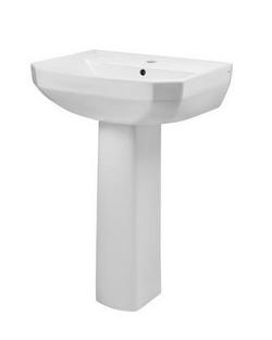 23-15/16 in. Rectangular Vitreous China Pedestal Bathroom Sink in White