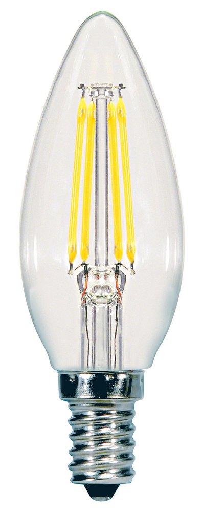 SATCO Clear C11 LED Bulb Candelabra E-12 Base 3000 Kelvin 360 Degree Dimmable 